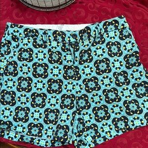 Crown & Ivy Blue and Black Bermudas with Intricate Patterns